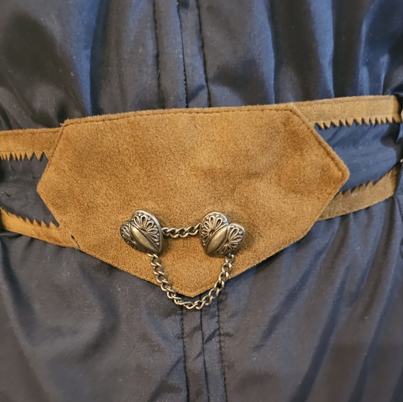 Vintage Obermeyer Geneva Embroidered Suede Trim Belted Ski Jacket 12P - Picture 3 of 14